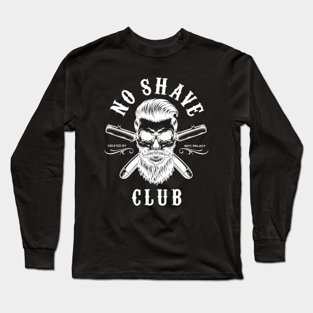 Men's No shave Club (Dark) Long Sleeve T-Shirt by NEFT PROJECT